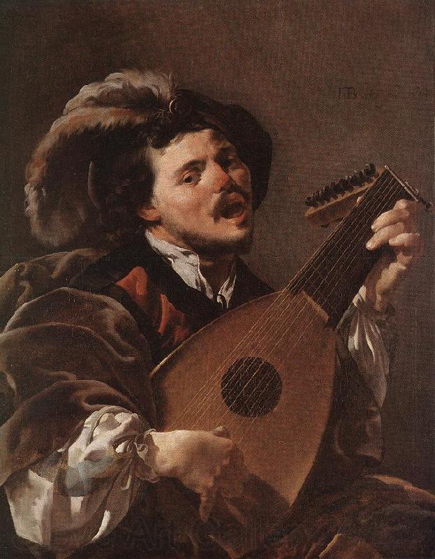 TERBRUGGHEN, Hendrick Lute Player awr Norge oil painting art